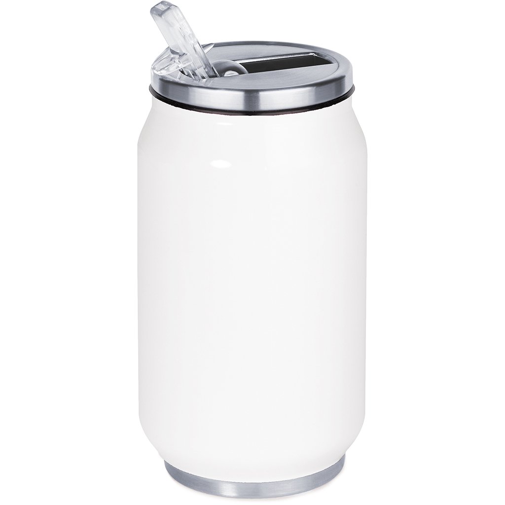 BORRACCIA TERMICA IN ACCIAIO 260 ML A FORMA DI LATTINA CON DOPPIA PARETE. Ø 7,2x13,5 ART.BC241