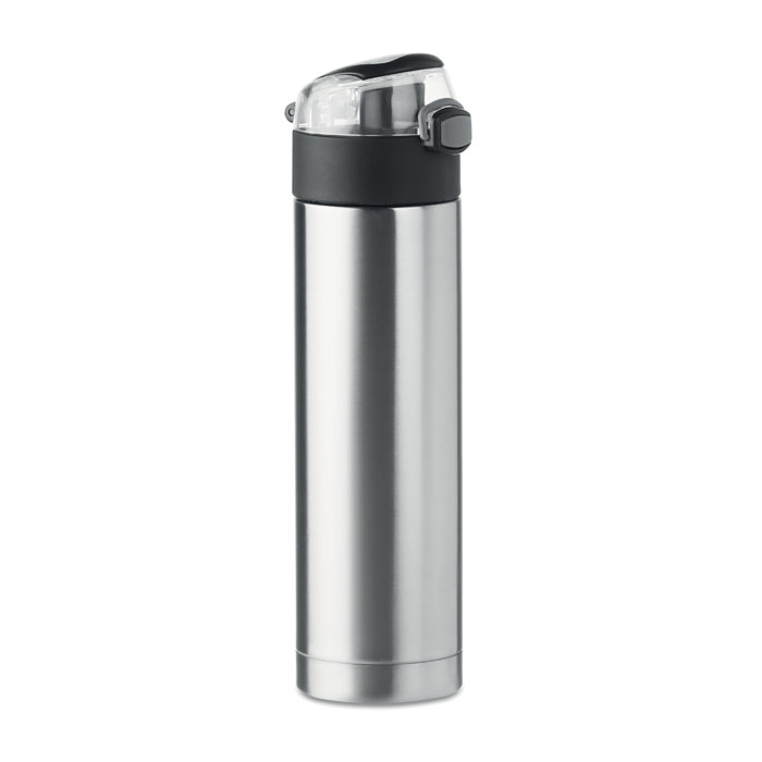 BORRACCIA DOPPIA PARETE 400 ml.ANTIGOCCIA IN ACCIAIO INOX C.APERTURA A PRESSIONE diam.cm.6XH24,5 ART. BC460