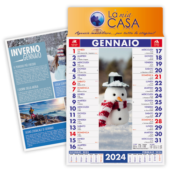 CALENDARIO 4 STAGIONI CARTA PATINATA gr.70 TESTATA A ART. CA-115/A