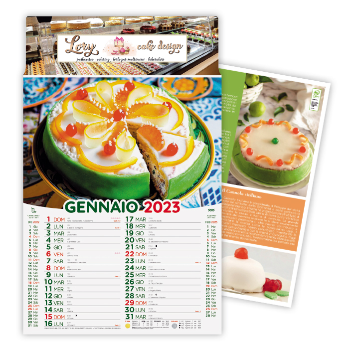 CALENDARIO DOLCI CARTA PATINATA gr.70 TESTATA A ART. CA-150/A