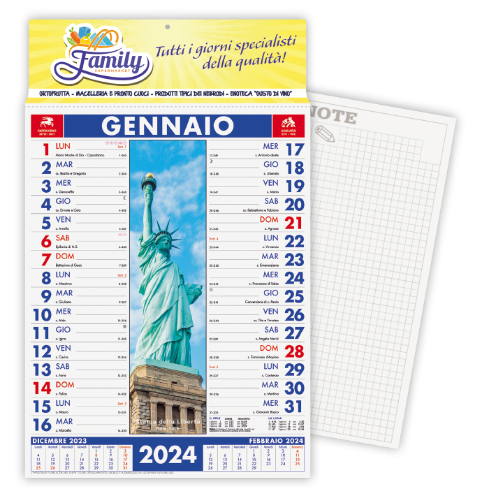 CALENDARIO MERAVIGLIE DAL MONDO CARTA PATINATA gr.70 TESTATA A ART. CA-455/A