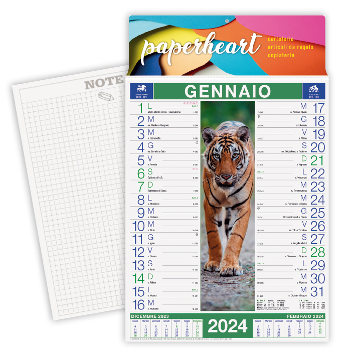 CALENDARIO WILD LIFE CARTA PATINATA gr.70 TESTATA A ART. CA-465/A