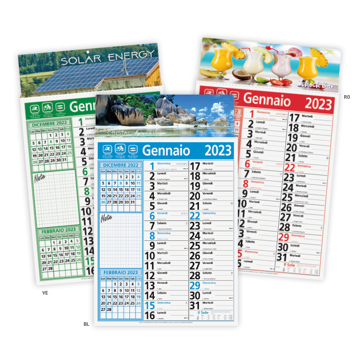 CALENDARIO OLANDESE NOTES CARTA PATINATA gr.70 TESTATA A ART. CA-635/A
