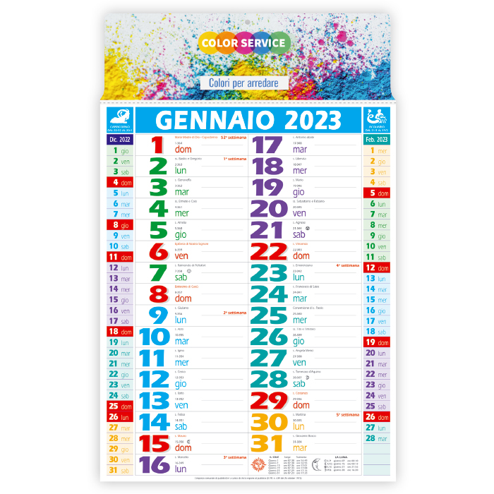 CALENDARIO OLANDESE TOWER COLOR BILATERALE CARTA PATINATA gr.70 TESTATA A ART. CA-664/A