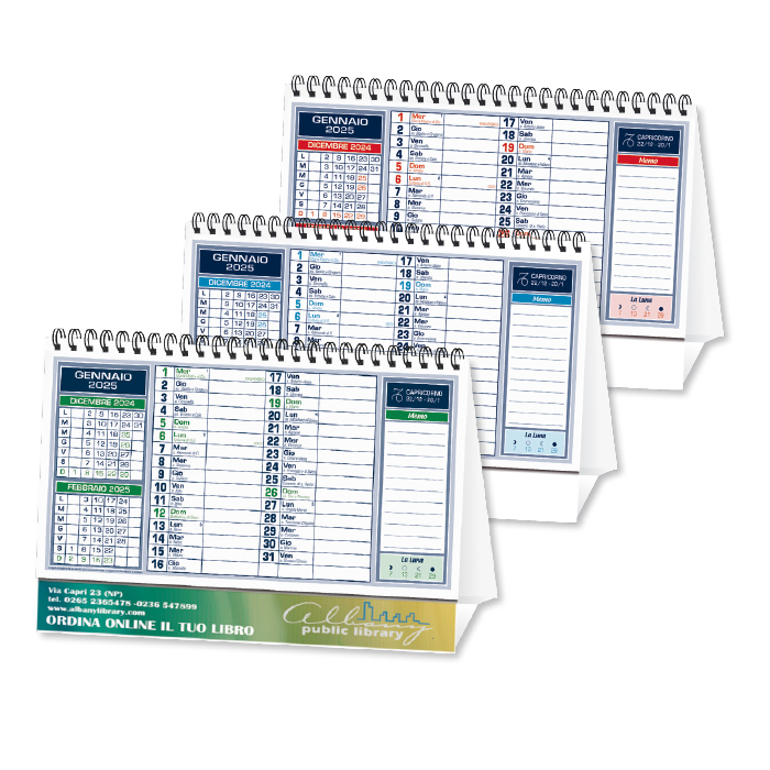 CALENDARIO DA TAVOLO NOTES CARTA USOMANO gr.90 PIEDINO H ART.CB-710/H
