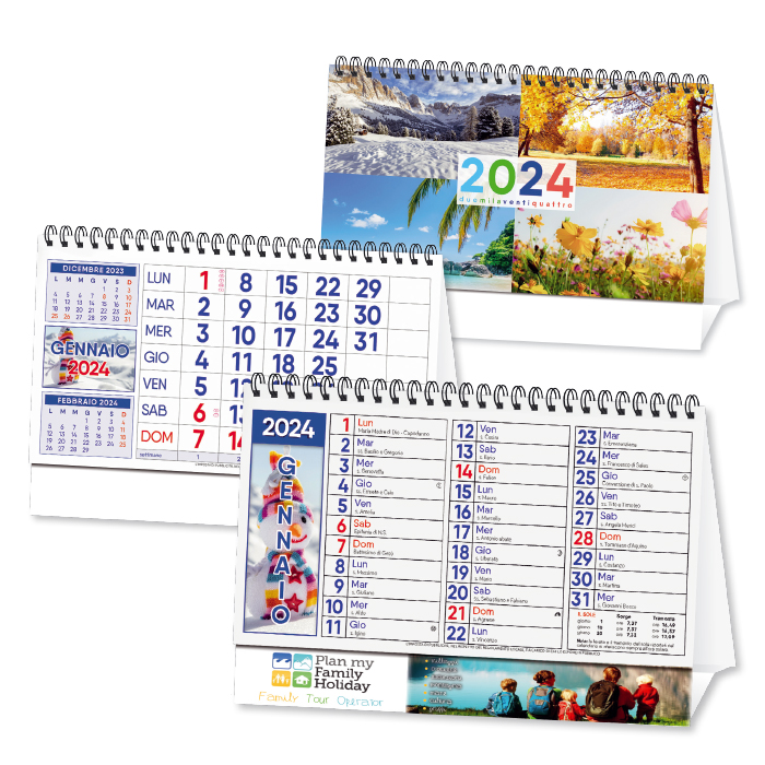 CALENDARIO DA TAVOLO FOUR SEASONS CARTA BIANCA gr.90 PIEDINO H ART.CB-740/H