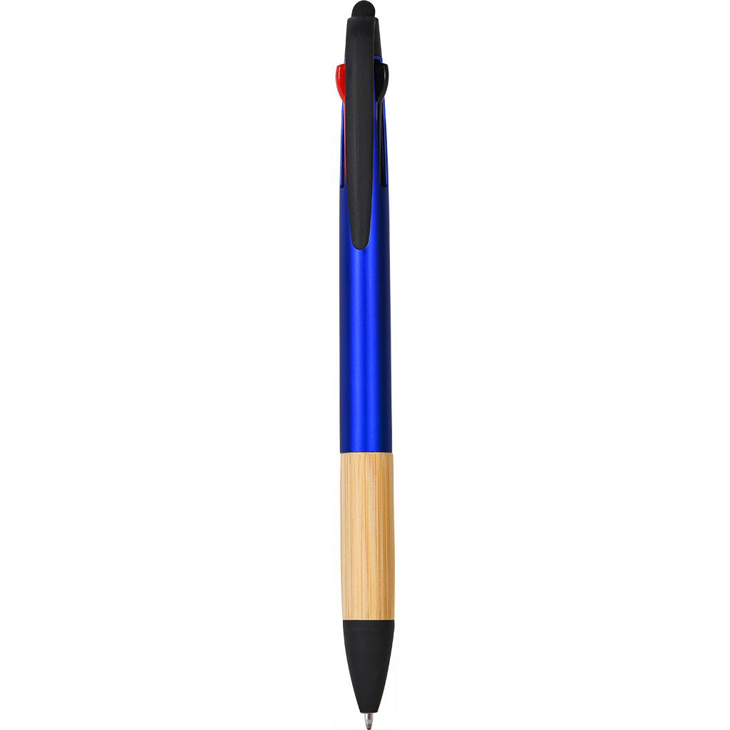 PENNA A SCATTO IN PLASTICA CON 3 REFILLS CON TOUCH SCREEN, IMPUGNATURA IN BAMBÙ ART.MT-192/RY