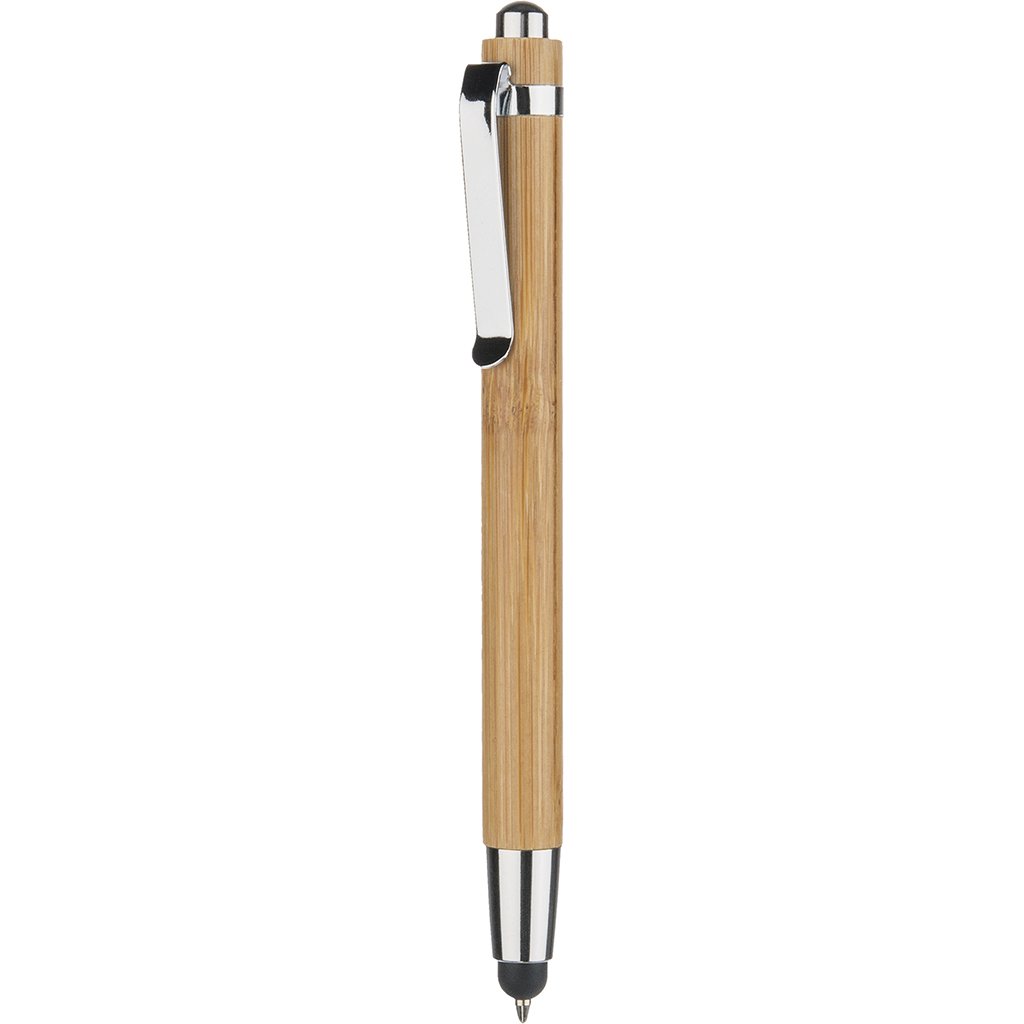 PENNA A SFERA IN BAMBOO CON PUNTA TOUCH SCREEN CLIP METALLO ART.MT-249 KATIA