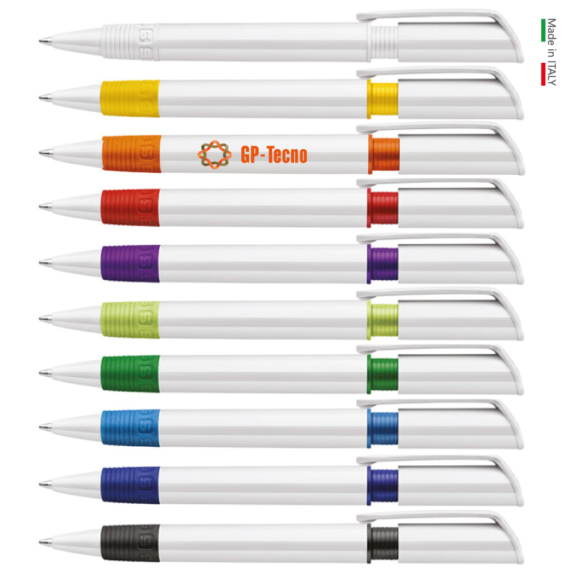 PENNA IN ABS BIANCO ACC. COLORATI ART. PC-338 S40 GRIP