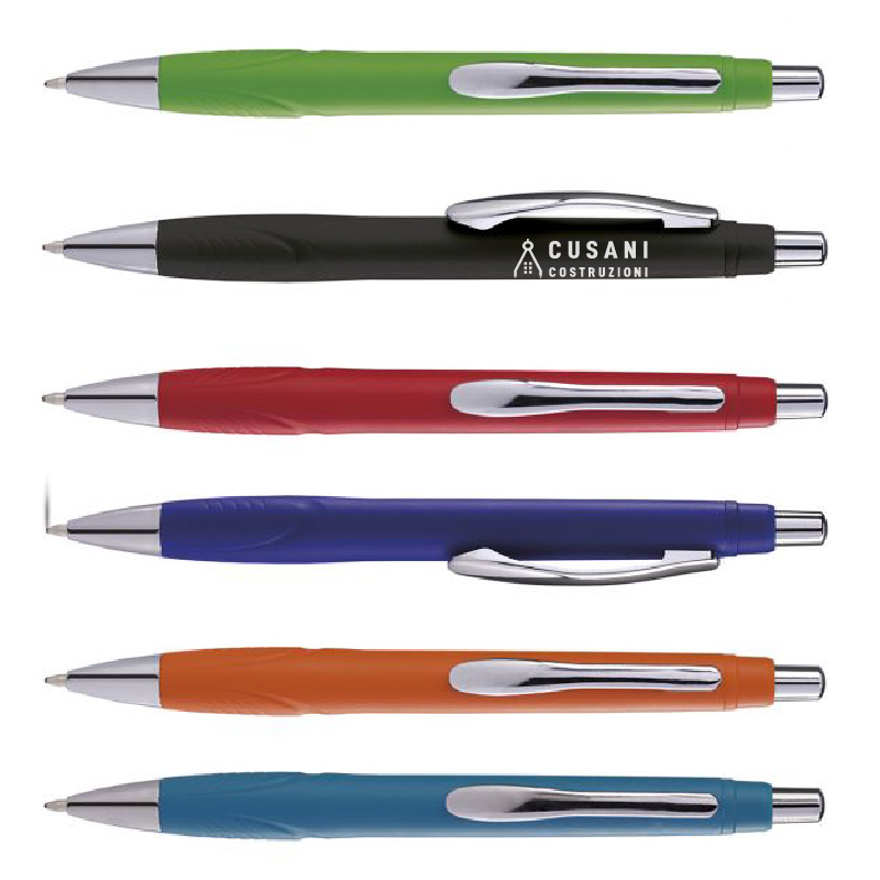 PENNA A SFERA IN PLASTICA CON CLIP IN METALLO, CHIUSURA A SCATTO. REFILL NERO ART.PN-753