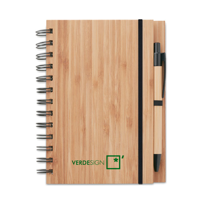BLOCCO NOTES COVER IN BAMBOO cm.13x1,3x18 70 PAGINE A RIGHE IN CARTA RICIC. PENNA INCLUSA ART.PT-592