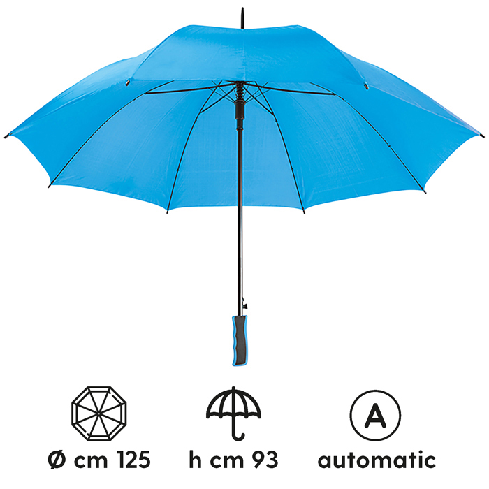 MAXI OMBRELLO AUTOMATICO DIAM.125 CM, STRUTTURA IN F.DI VETRO ART.RA280