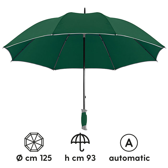 MAXI OMBRELLO AUTOMATICO CON PROFILO A CONTRASTO, STRUTTURA IN F.DI VETRO ART.RA282