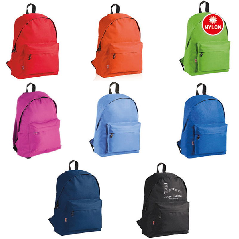 ZAINO IN NYLON 600D TASCA ANT. RETRO E SPALLACCI IMB. cm.26,5X38X12 ART.RA888