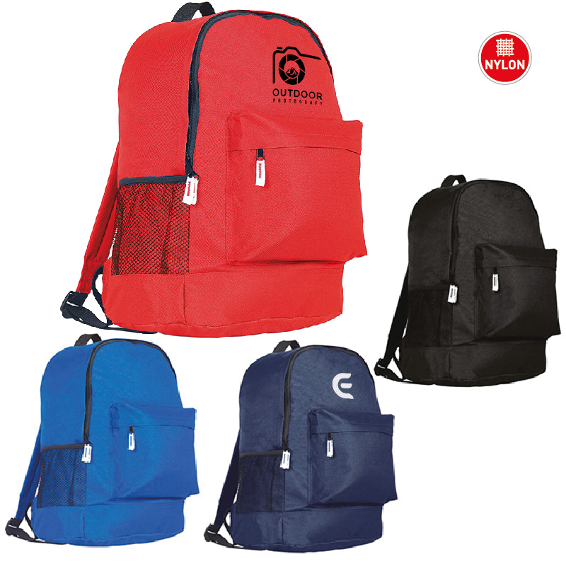 ZAINO NYLON 600D TASCA ANT.E LATERALE TRAF. BRETELLE E RETRO IMB. cm.31X44X18 ART.RA894