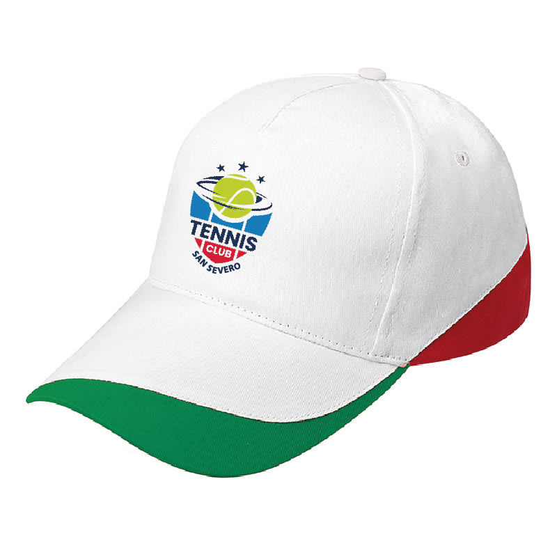 BERRETTO 5 PANNELLI COTONE, VISIERA DOPPIO PANNELLO RIGIDA SAGOMATA CHIUSURA IN VELCRO REGOLABILE ART.RB969