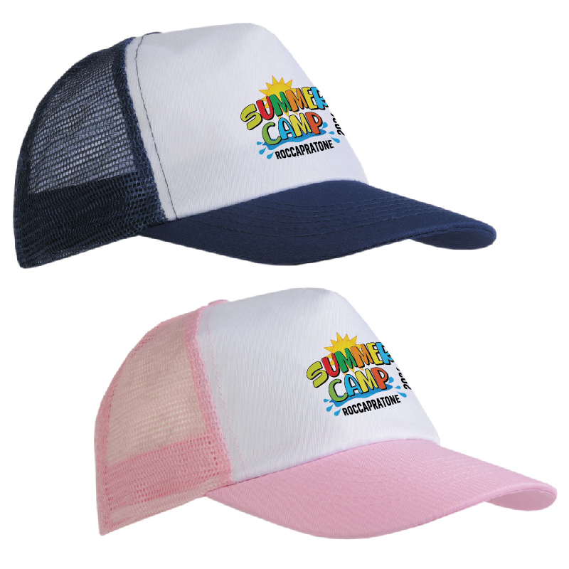 CAPPELLINO IN POLIESTERE, REGOLAZIONE IN VELCRO, CALOTTA A RETE ART.RB977