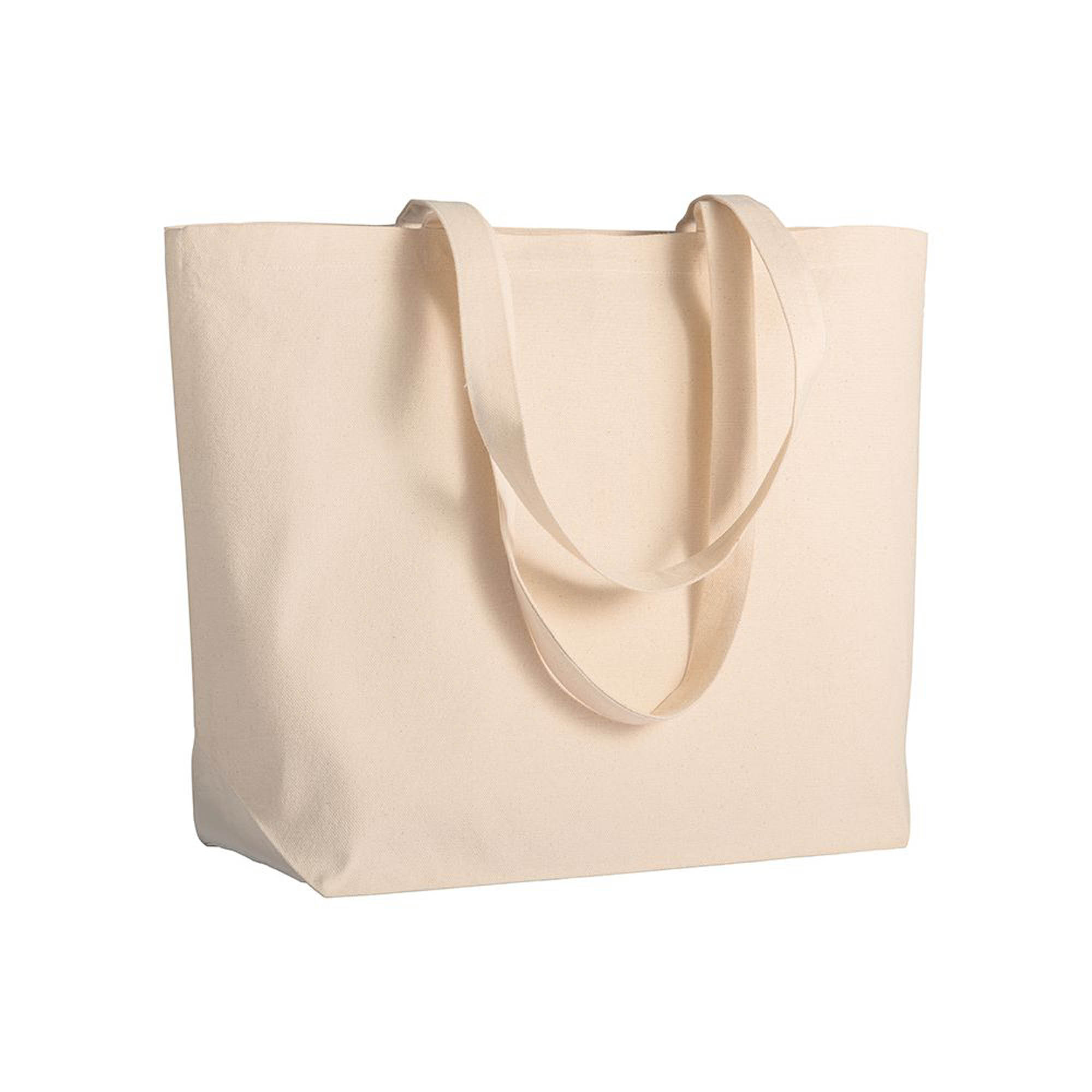 BORSA IN COTONE 280gr COL. NATURALE C. SOFFIETTO ALLA BASE, MANICI LUNGHI cm.50x35x16 ART. SH233